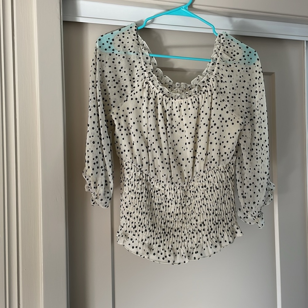 Anthropologie Polka Dot Blouse